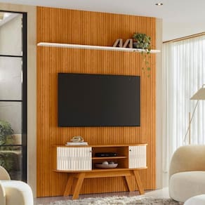 Conjunto Painel E Estante Frostgate Cinamomo Off White