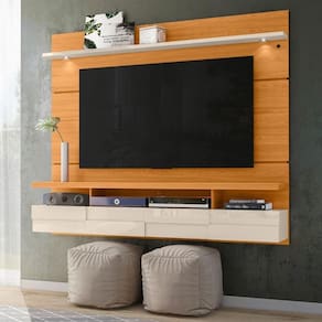 Painel Tv Home Com Portas Basculantes Cinamomo Off White