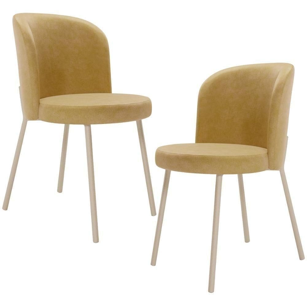 Kit 2 Cadeiras Sala De Jantar Estofada Gavi Arena L02 Couríssimo Fendi Lyam Decor