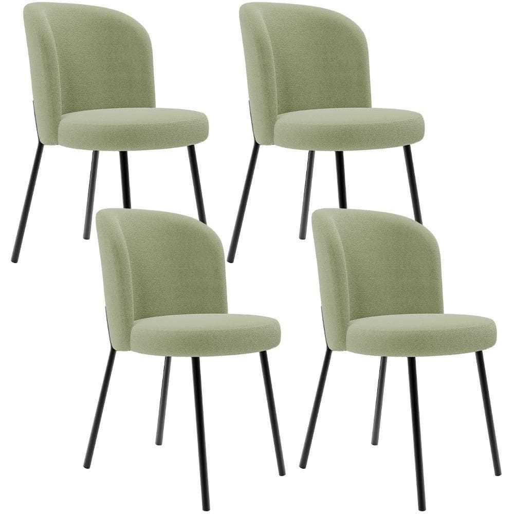 Kit 4 Cadeiras Sala De Jantar Estofada Gavi L02 Bouclê Oliva Lyam Decor