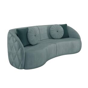 Sofá 3 Lugares Para Sala Living Olimpo 240 Cm M03 Veludo Azul Claro
