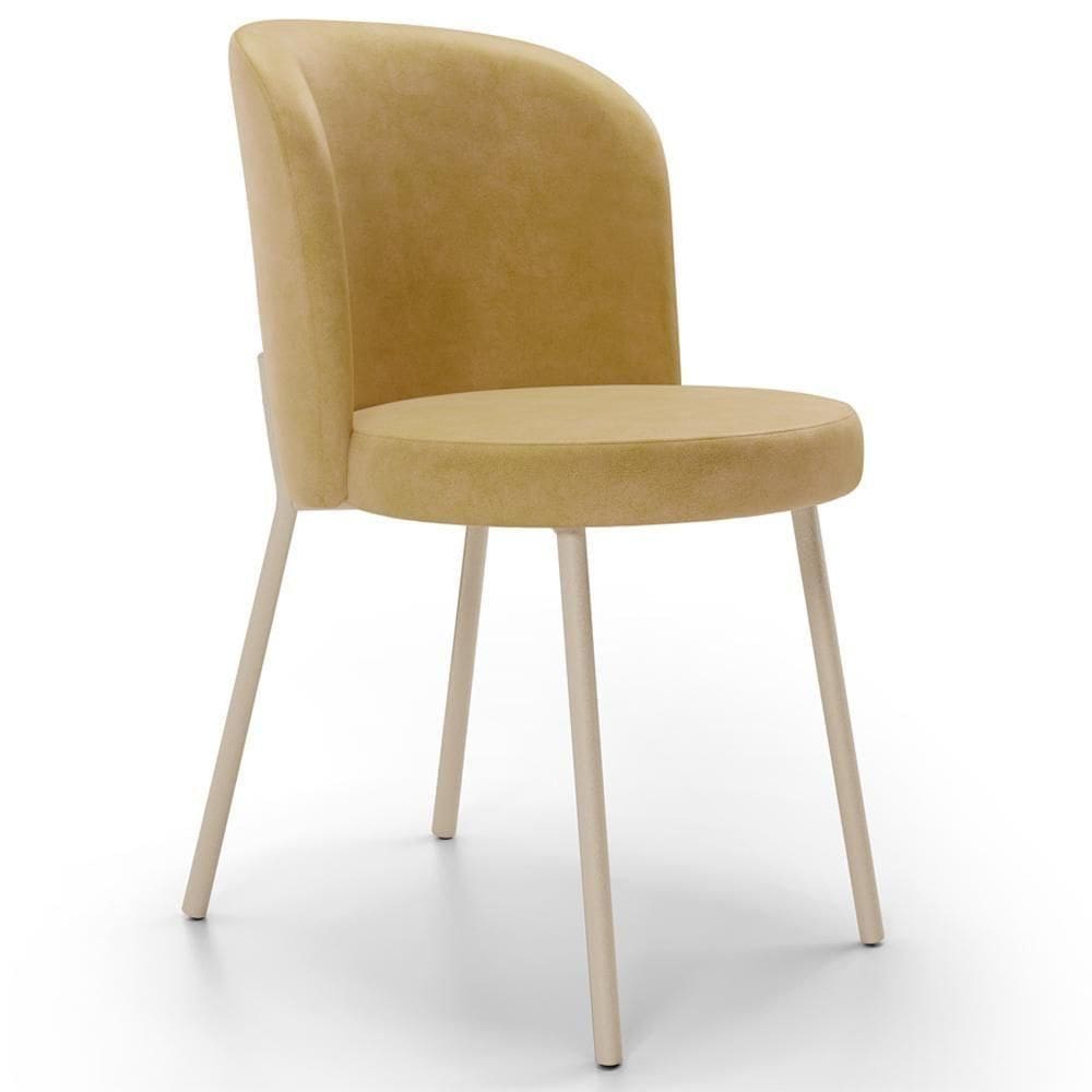 Cadeira Para Sala De Jantar Cozinha Estofada Gavi Arena L02 Couríssimo Fendi Lyam Decor