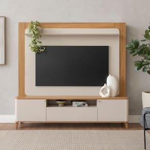 Home Theater Com Led Itália Tauari Off White Fosco