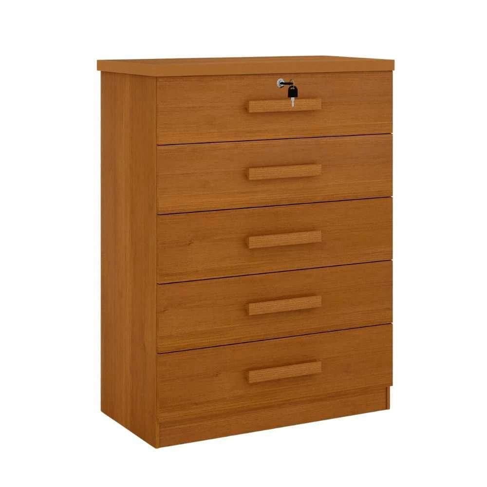 Cômoda Solteiro 5 Gavetas Ipanema 100% Mdf D Doro Móveis Cinamomo