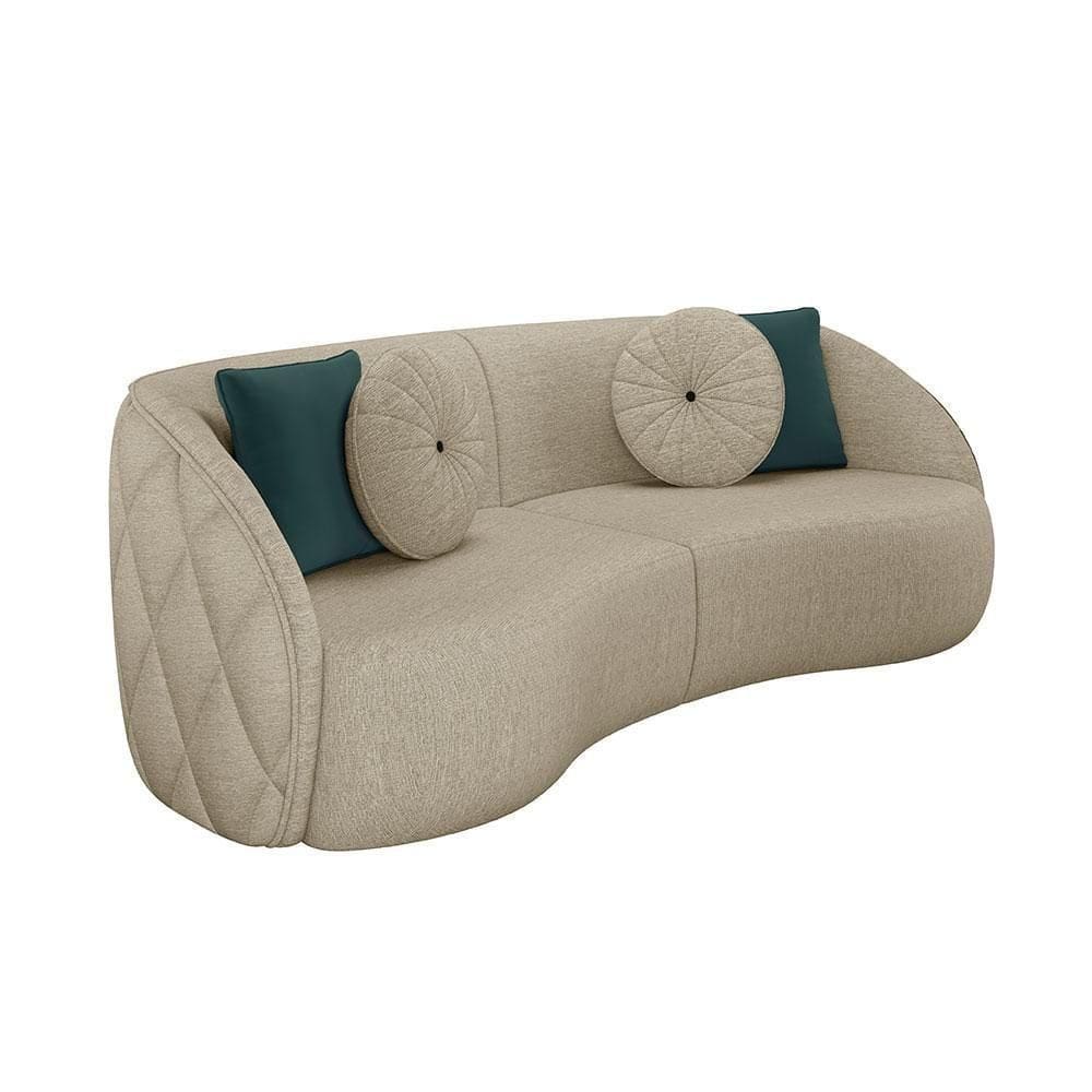 Sofá 3 Lugares Para Sala Living Olimpo 240 Cm M03 Linho Bege Lyam Decor