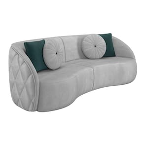 Sofá 3 Lugares Para Sala Living Olimpo 288 Cm M03 Veludo Cinza Claro Lyam Decor