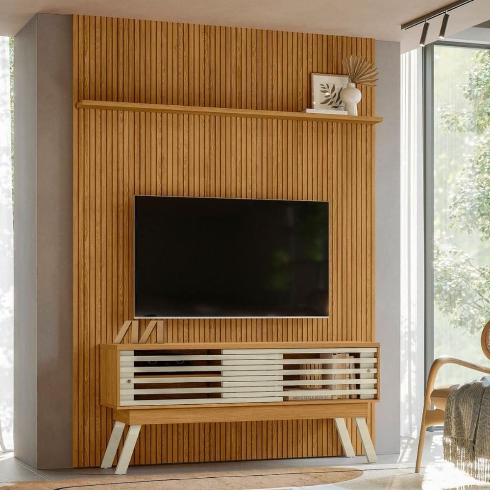 Home Painel Para Tv Valenwood Cumaru Opala