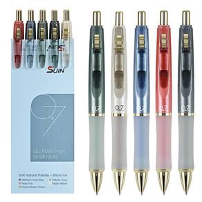 Canetas de gel SUIN Premium de 0,7 mm, tinta preta, retrátil, pacote com 5