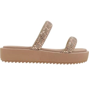 Tamanco Feminino Papete Casual Dia a Dia Passeio Trabalho Tiras em Strass Flatform Conforto Moleca 5489.115