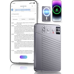 Gravador de voz AI Banoshalo Gravar/Transcrever/Carregar 64 GB