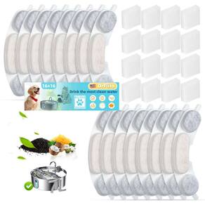 16 conjuntos de substituição de filtro de água para fonte para cães smartoo 7L