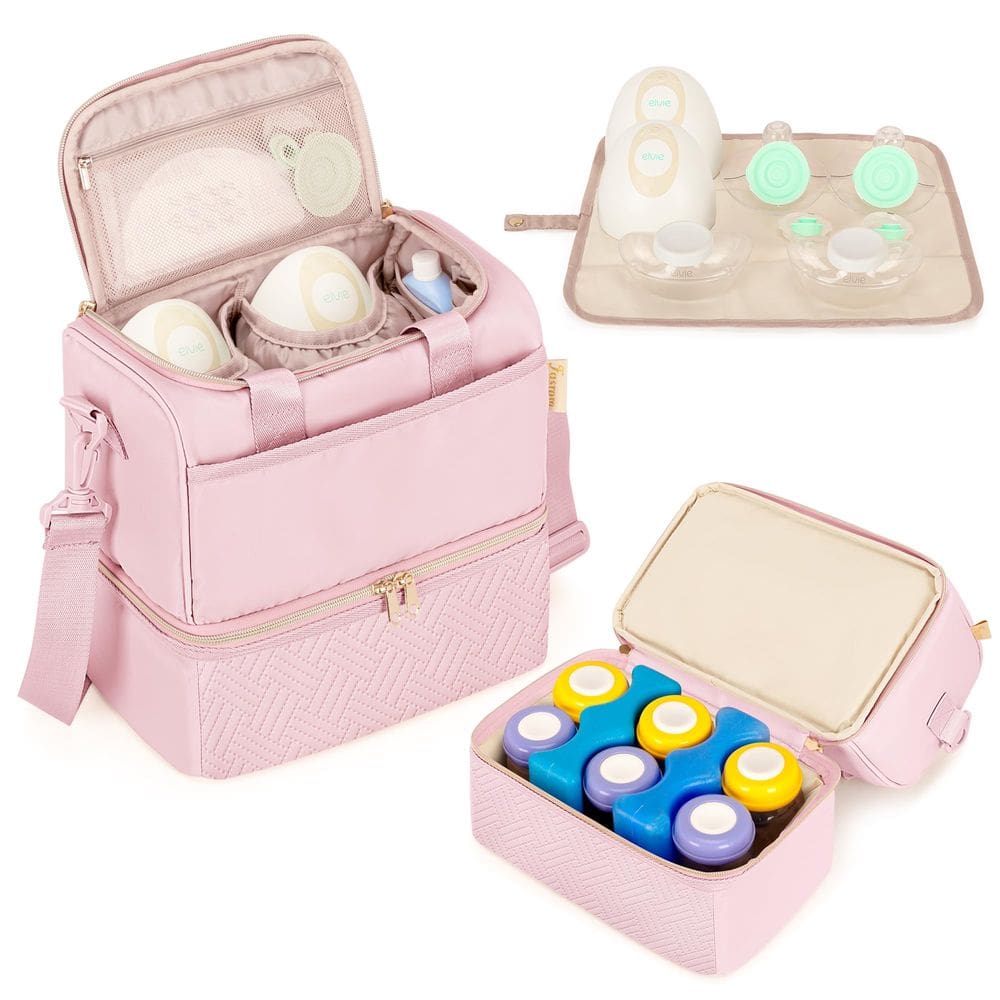 Bolsa para bomba de mama Fasrom wearable com compartimento refrigerador rosa