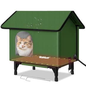Casa de gato aquecida REAPALOT para gatos externos no inverno - M