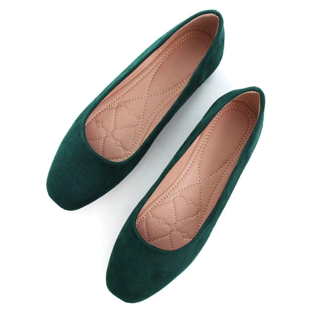 Flats SAILING LU Green para mulheres, confortáveis, tamanho 8