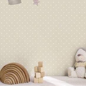 Papel De Parede Happy Infantil Bege 14862
