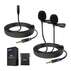 Microfones Lavalier duplos Neewer LM3 para câmera DSLR