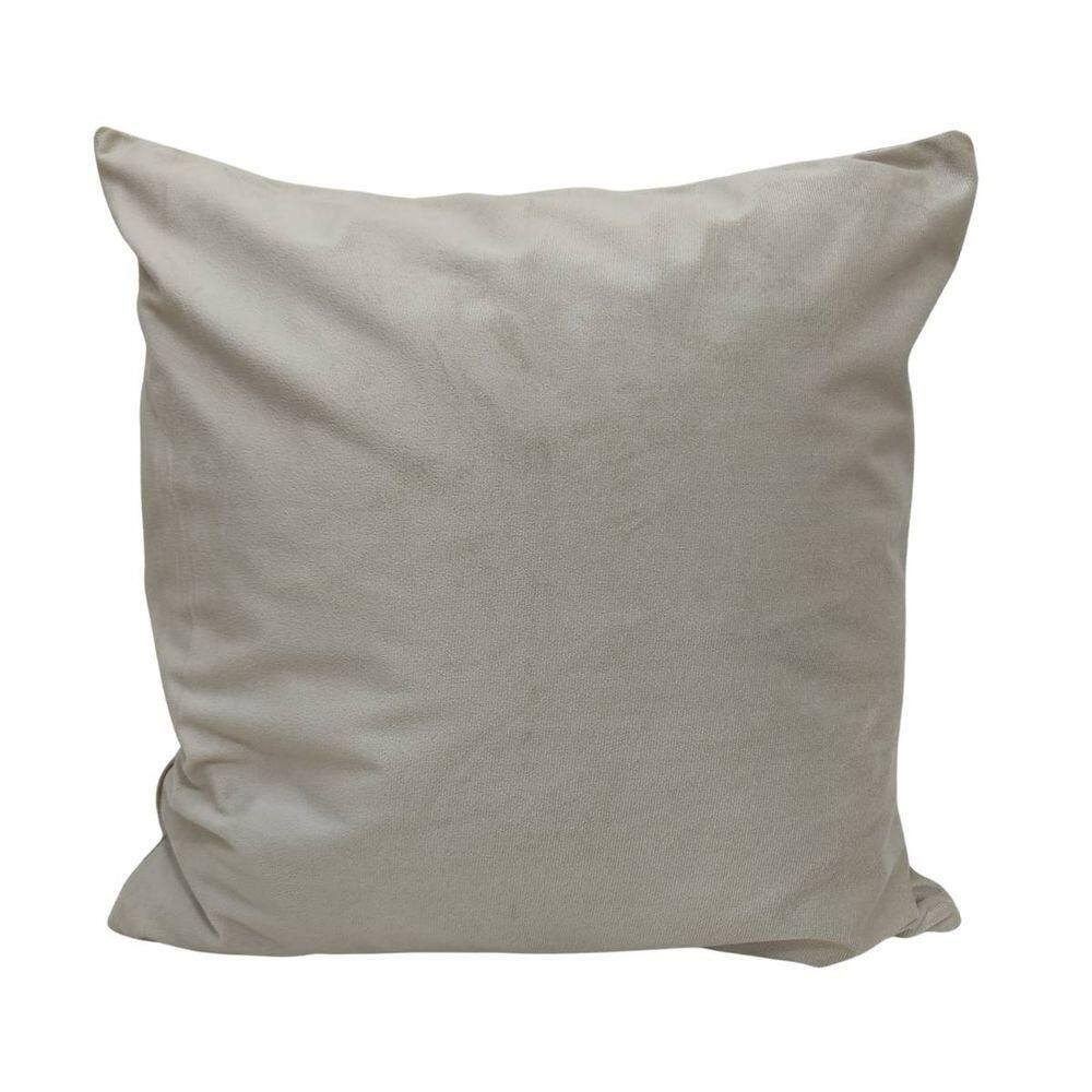 Capa Para Almofada Veludo Cristal 45cm X 45cm Bege Neutro