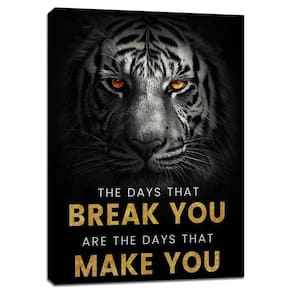 Arte de parede em tela Kuiluuye Black Wolf Motivational 30x40cm
