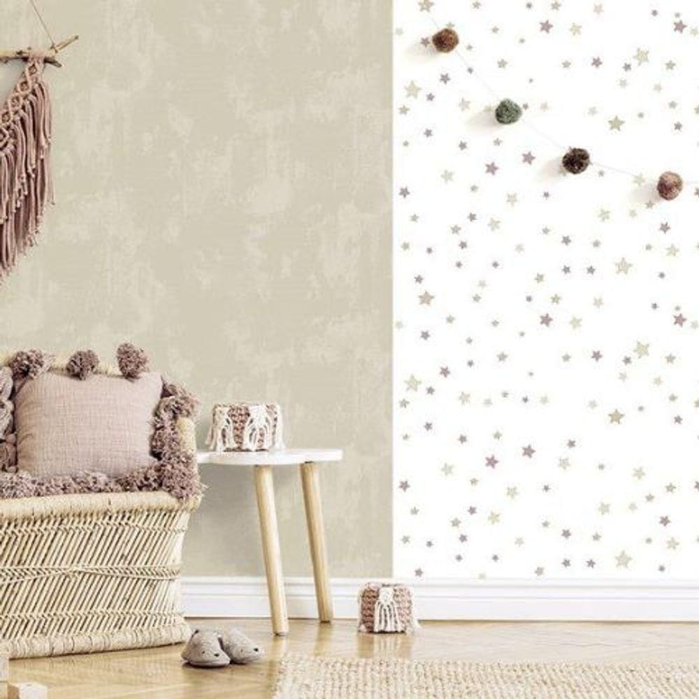 Papel De Parede Happy Infantil Branco 14827