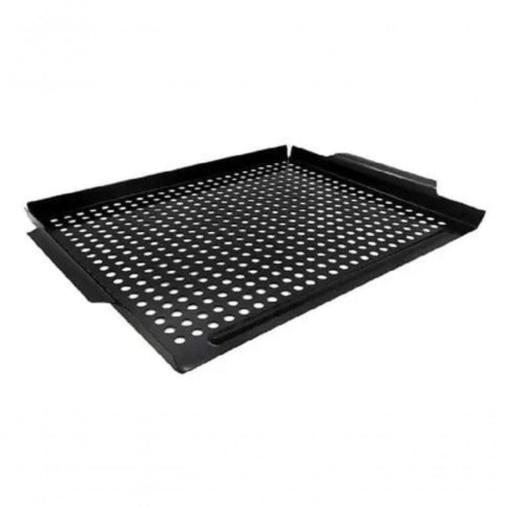 Bandeja Perfurada Para Grelha Em Churrasqueira Em Inox Preto 40x30 Cm - Mimo Style - Ah20376