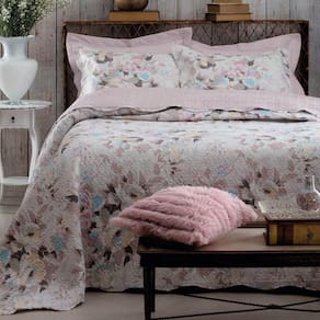 Kit Cobre Leito Colcha Daily Casal 3 Peças Dupla Face Estampado Floral Floral 6 100% Poliéster