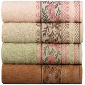 Kit 4 Toalhas De Banho Fio Penteado Jacquard - 70x140cm - Nice - Kit 1