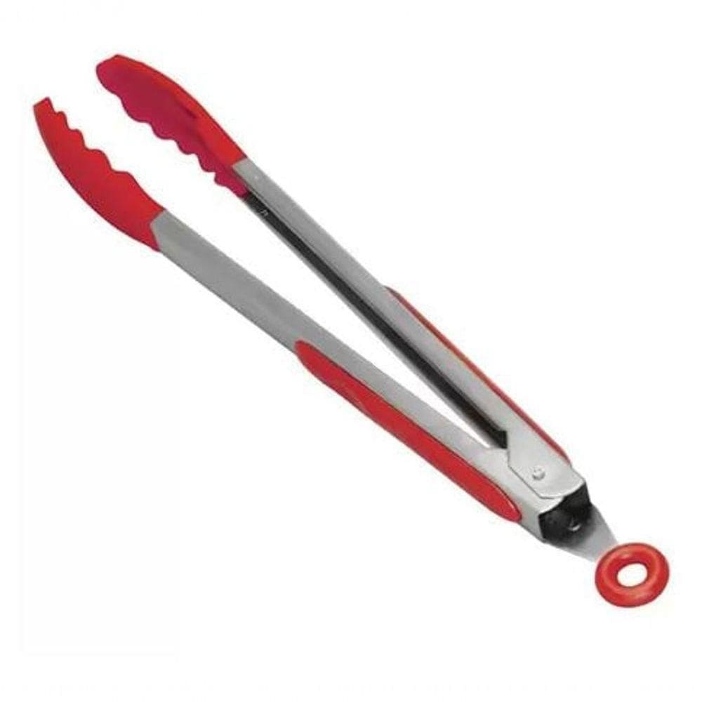 Pegador De Salada Em Inox Com Silicone Vermelho 27.5 Cm - Mimo Style - Sn11233