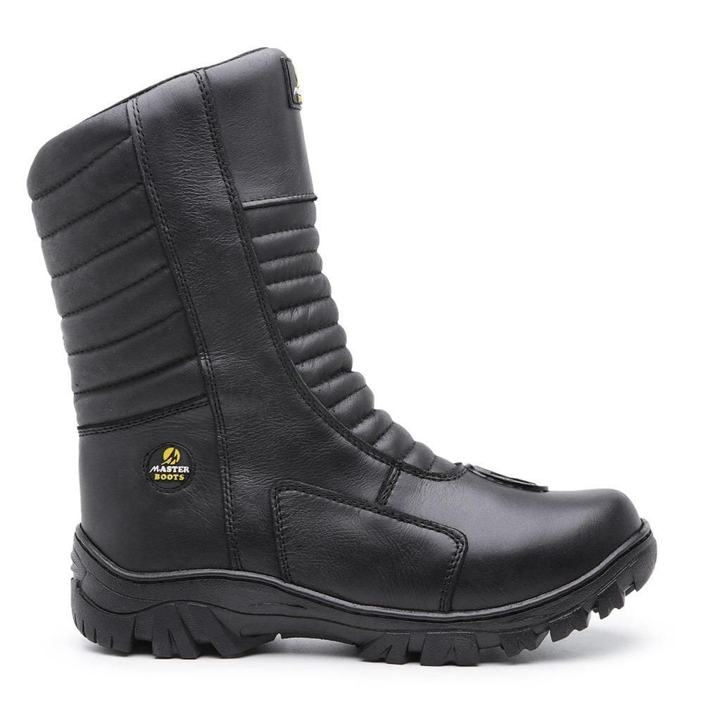 Bota Masculina Motociclista Couro Coturno Confortável