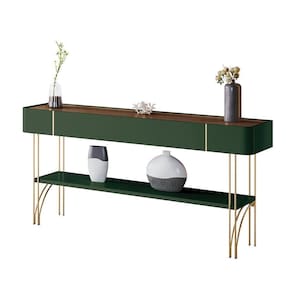 Aparador Decorativo Rennes Mdp/mdf Pés De Aço Verde Pistache/castanho G26 - Gran Belo