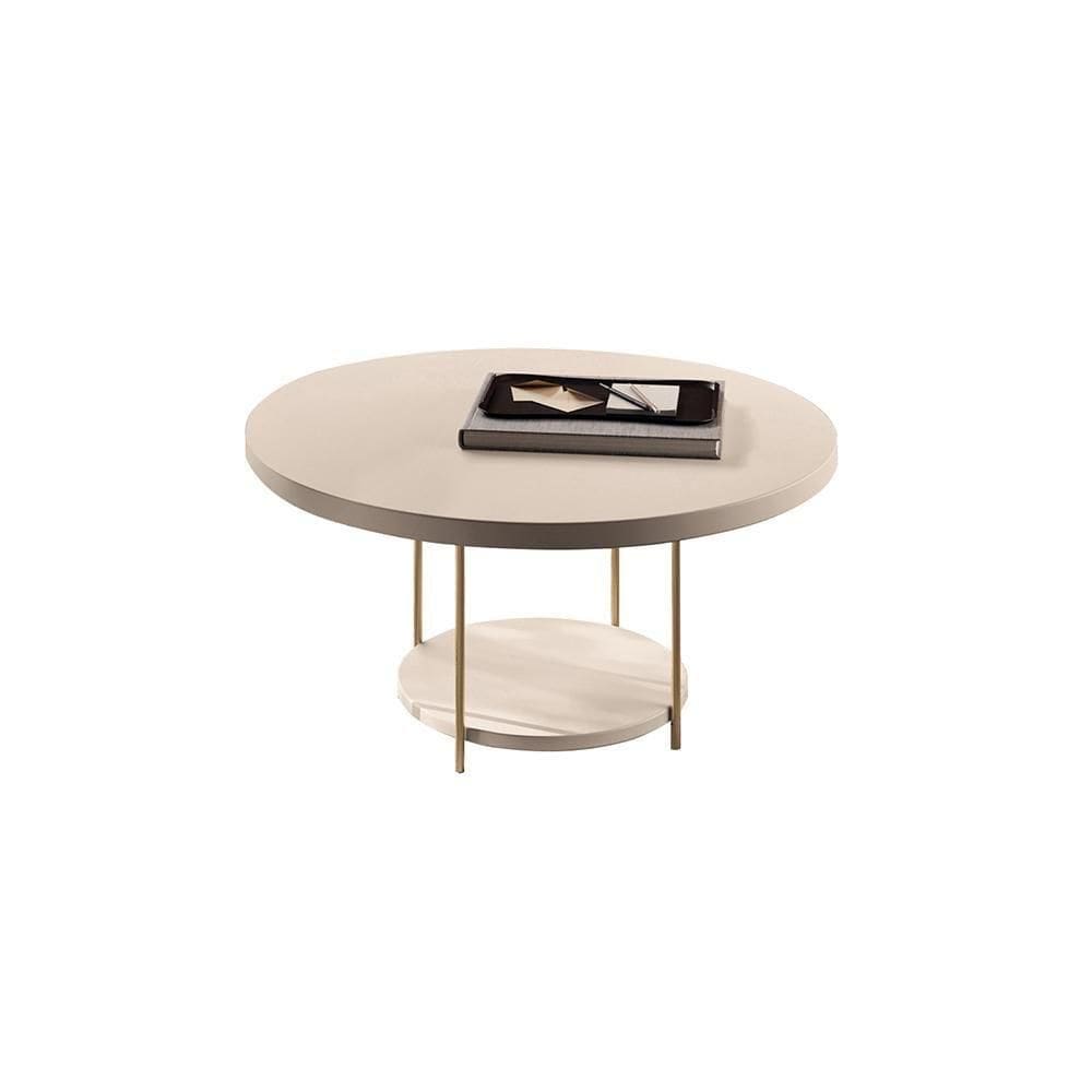 Mesa De Centro Decorativa Sala De Estar Walker Pés De Aço Tampo Mdf Off White G26 - Gran Belo