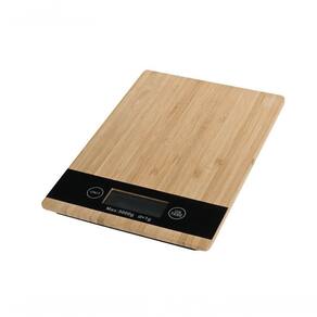 Balança Digital De Cozinha Bambu 23 Cm Mimo Style Bz22248