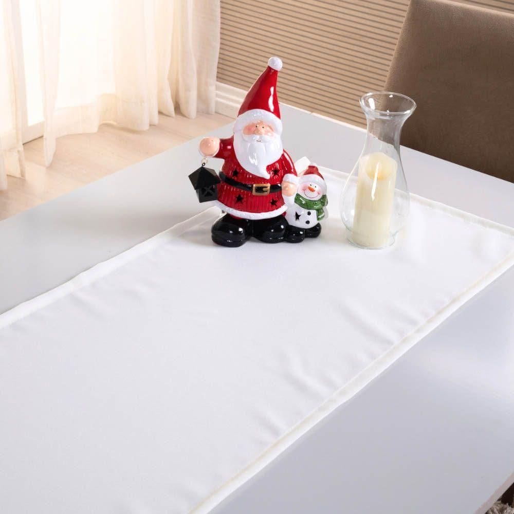 Caminho De Mesa Basic Liso 1 Peça 1,30m X 40cm Decorativo Tecido Oxford Palha 100% Poliéster