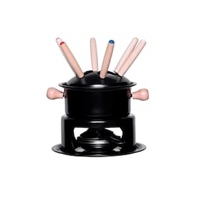Conjunto Para Fondue Preto Inox 14 Cm Mimo Style Asf22163
