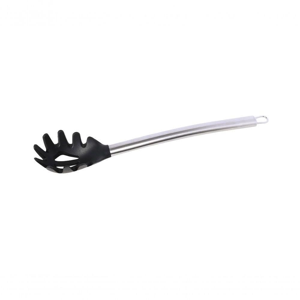 Jogo 2 Colheres Espaguete Silicone Cabo Inox Preto Mimo Style