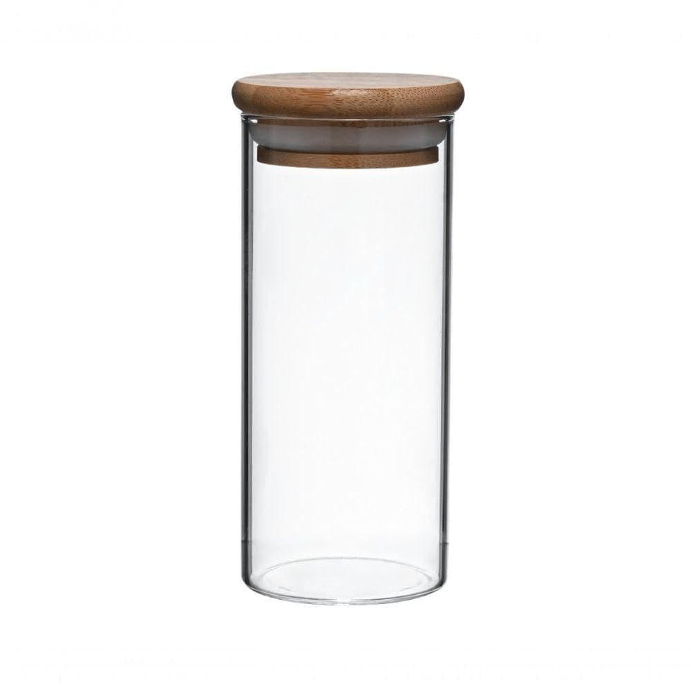 Dupla De Porta Mantimentos Vidro Boro Tampa Bambu 170 Ml Mimo Style