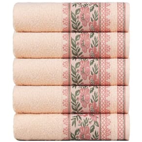 Kit 5 Toalhas De Banho Fio Penteado Jacquard 70x140cm Nice Vanilla