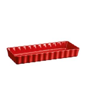 Travessa Retangular Canelada 15 X 36 Cm Vermelha - 33015034 - Emile Henry
