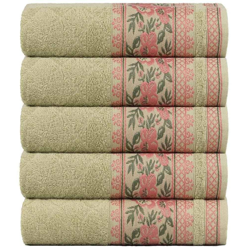 Kit 5 Toalhas De Banho Fio Penteado Jacquard - 70x140cm - Nice - Malva
