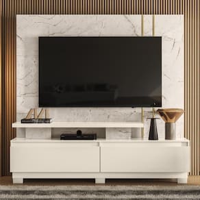 Estante Home Theater Para Tvs Até 75 Polegadas New Apolo - Calacata-off White