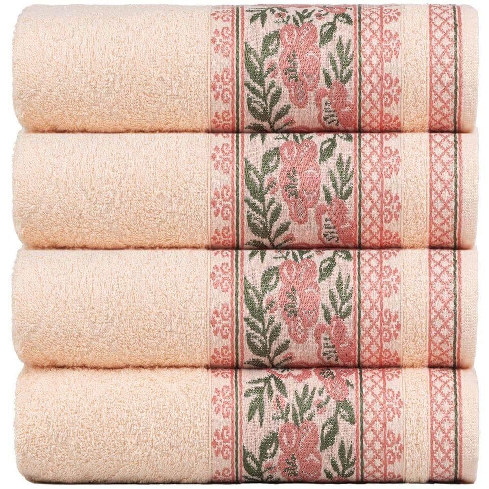 Kit 4 Toalhas De Rosto Fio Penteado Jacquard - 50x70cm - Nice - Vanilla