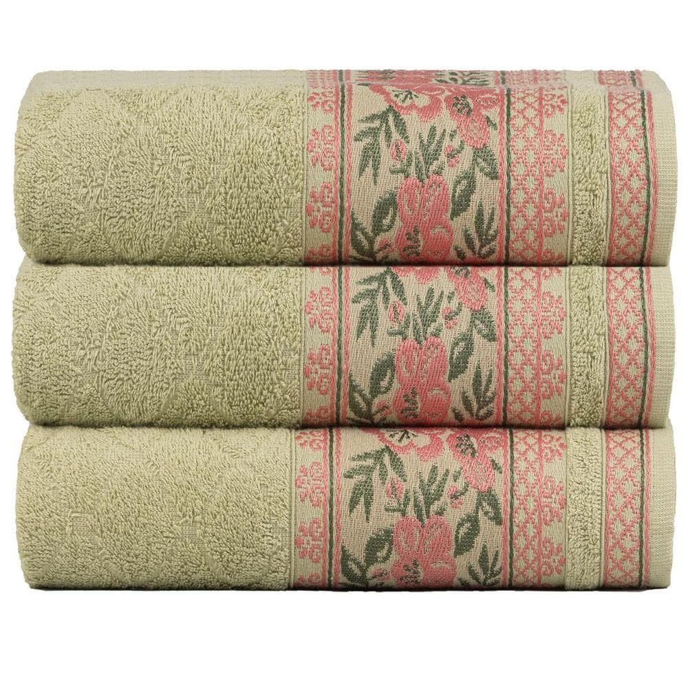 Kit 3 Toalhas De Rosto Fio Penteado Jacquard - 50x70cm - Nice - Malva