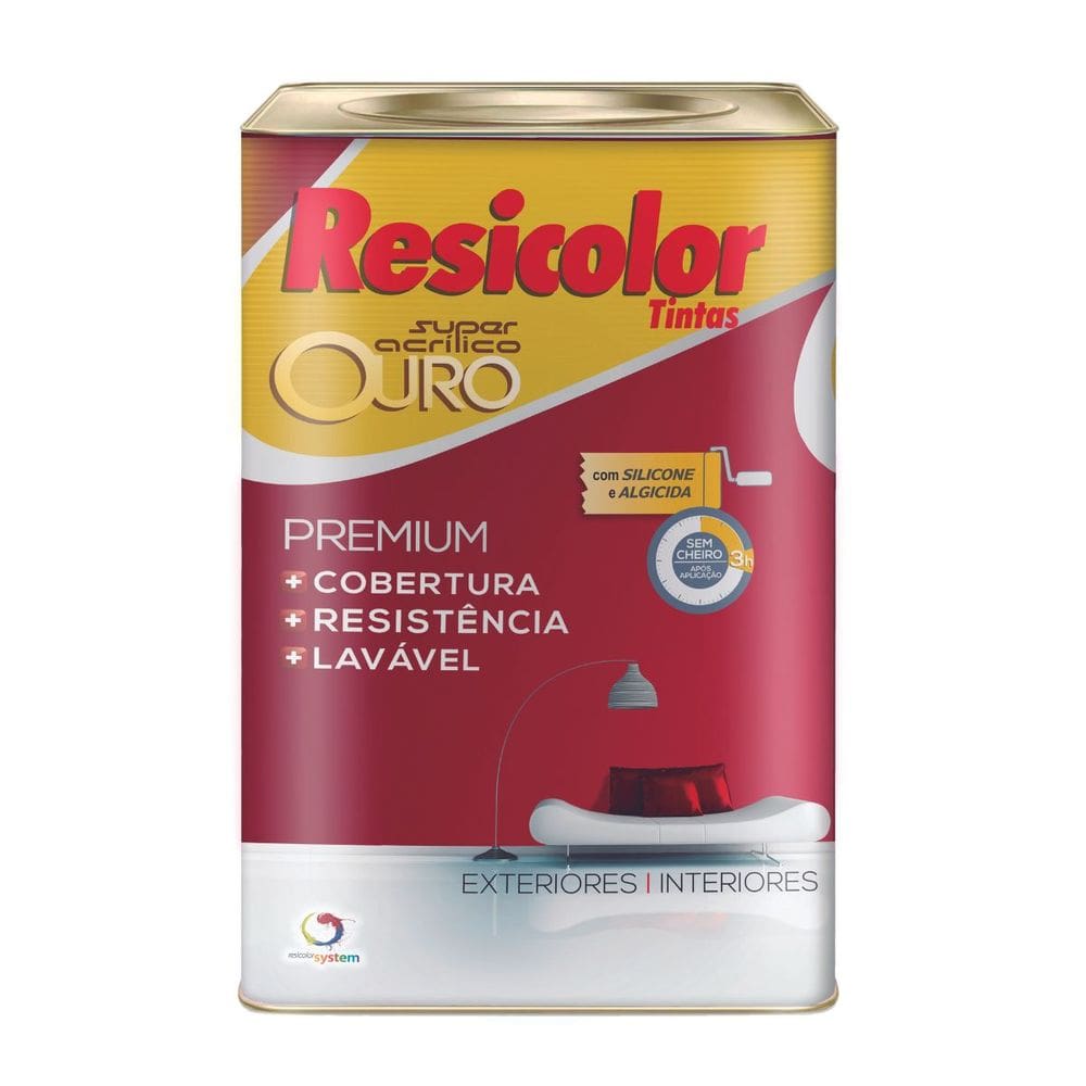 Tinta acrílica ouro camurça fosco 18l | resicolor