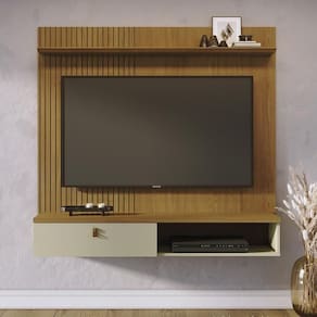 Painel Bancada Suspensa 1 Porta Tvs Até 55 Polegadas íris Cumaru-opala