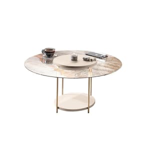 Mesa De Centro Decorativa Sala De Estar Walker Pés De Aço Tampo Vidro Off White G26 - Gran Belo