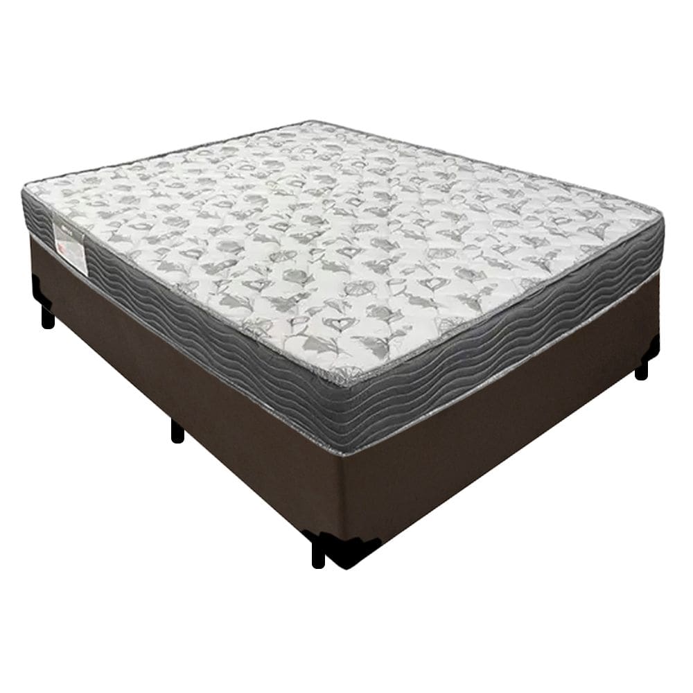 Cama Box Casal Sintético + Colchão De Molas Ensacadas - SerenePrime - 138x188x58cm