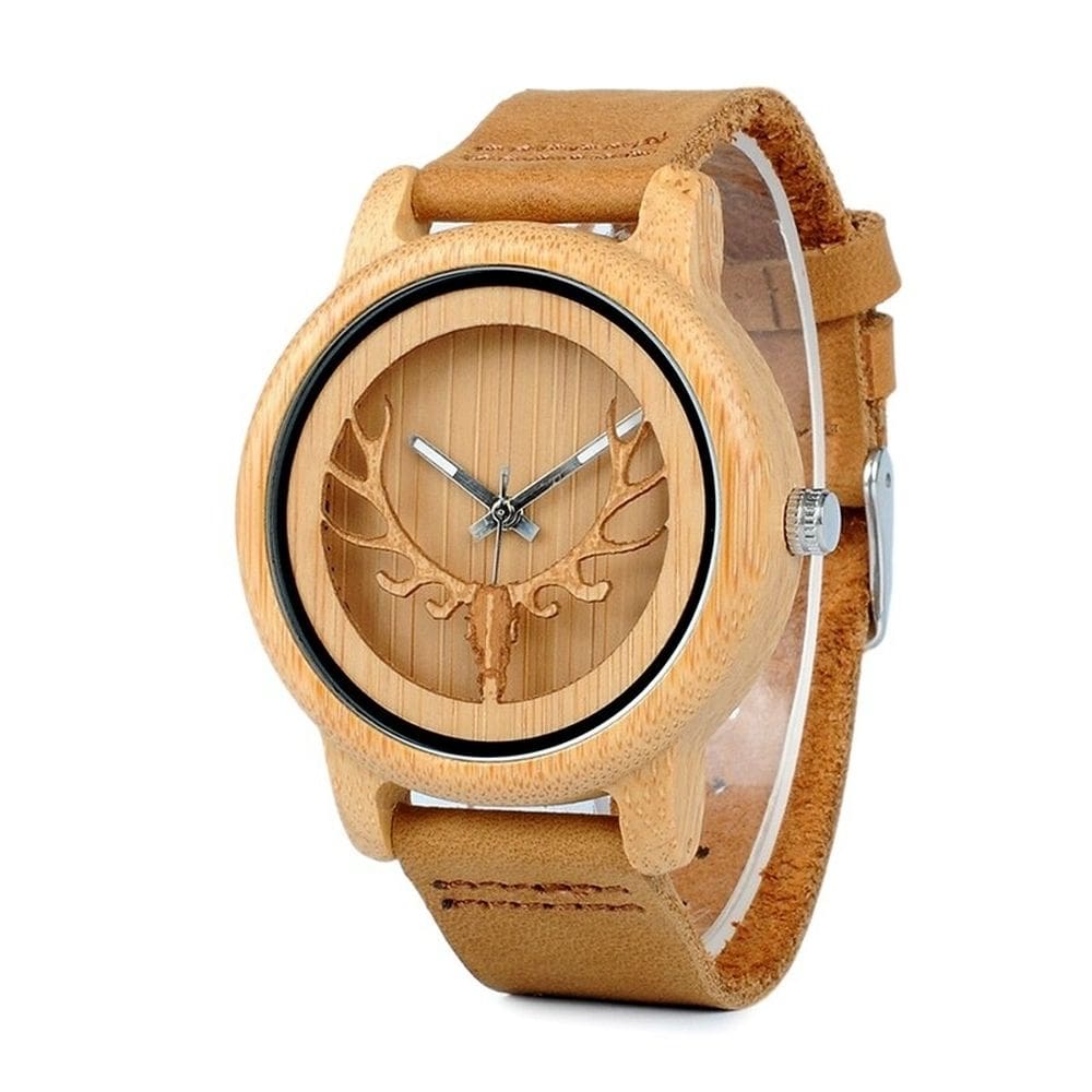 Relógio de Pulso de Bambu Masculino BOBO BIRD A27 Não à prova d` água