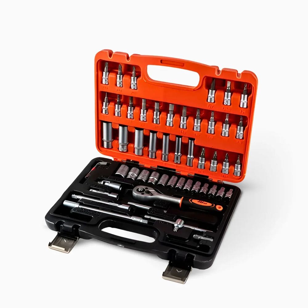 Kit Ferramentas com Maleta Jogo Catraca Reversível 53 Peças