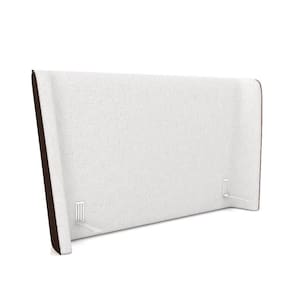 Cabeceira Design Para Cama Queen Torres Pés Em Madeira Pu/bouclê Marrom/off White G91 - Gran Belo