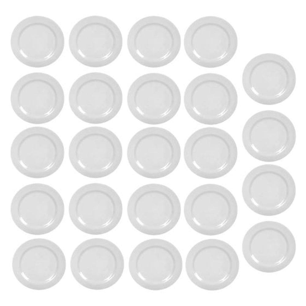 Kit 24 Pratos de Sobremesa Melamine Branco 18cm Redondo - Yangzi