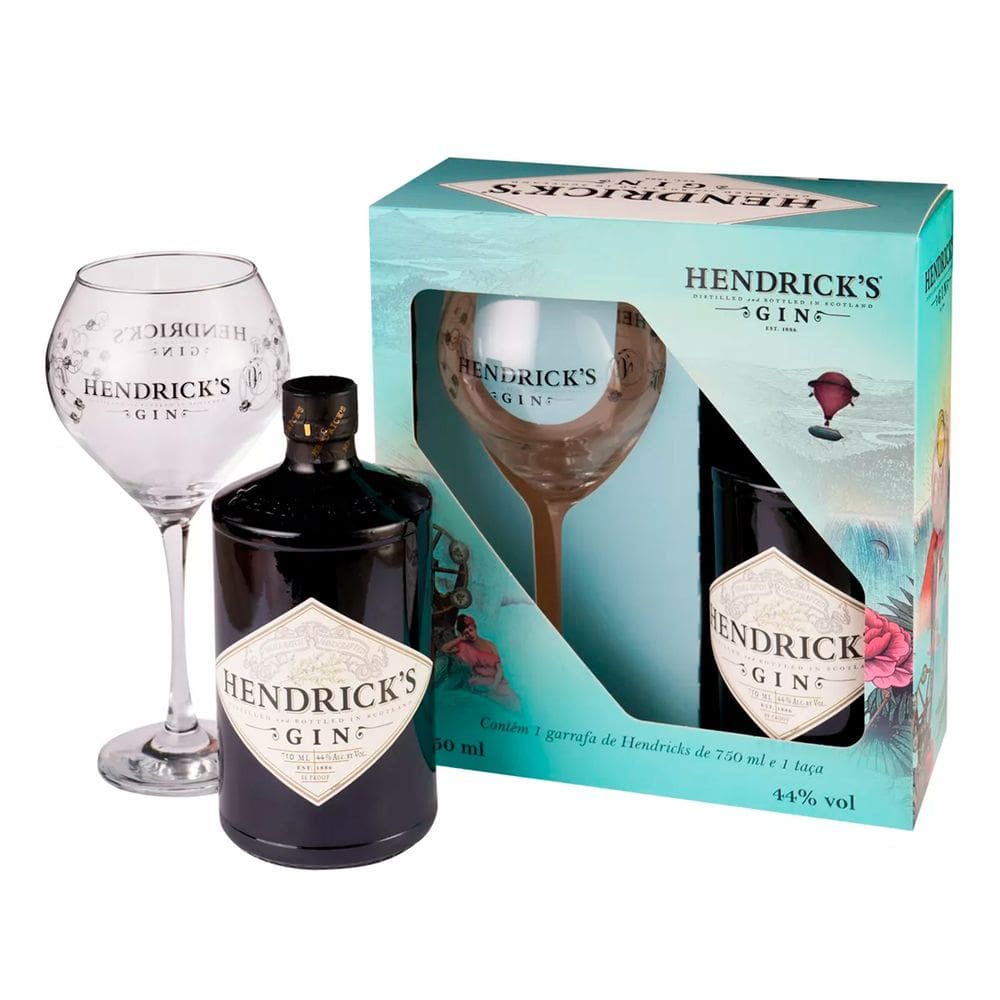 Gin Escocês Hendrick`s Dry 750ml + Taça Personalizada